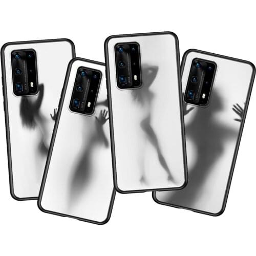 Sexy female silhouette For Huawei P40 P30 P20 Pro P10 P9 P8 Lite RU E Mini Plus 2019 2017 Black Soft Phone Case