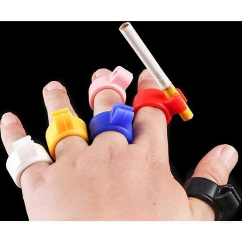 Wholesale Waterproof Endlessly Artifact 1 PC Silicone Ring Finger Hand Rack Cigarette Holder for Regular Smoking Smoker Men Gift