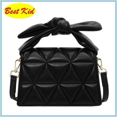 Bowknot pu leather handbags Ladys lovely style purse Womans Square chic totes Girls fashion shoulder bags Teenagers Bag SMT259