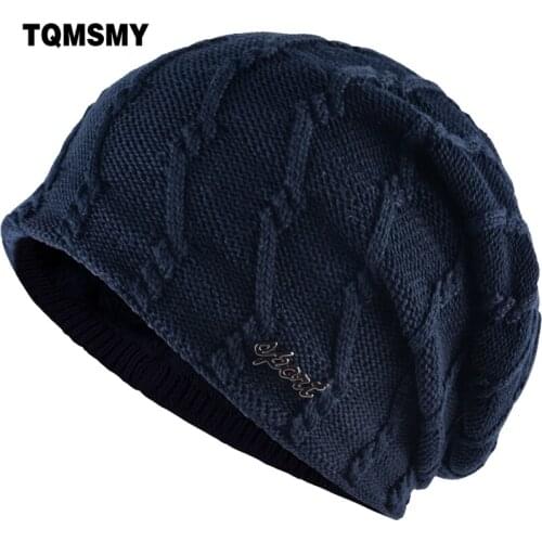 TQMSMY Warm Winter Hat For Men Skullies Beanies Women hat Knitted Cap Unisex velvet Knit Beanie Hats Bonnet Skullies cap TMC33