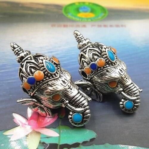 Vintage Hindu Thailand Elephant Pendant Buddhist Prayer Jewelry Amulet Women Men Gift