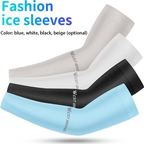 WEST BIKING UV Sun Protection Sport Arm Sleeves Sports Arm Sleeves Ice Silks UV-Protections Outdoor Fitness Compression Sleeve