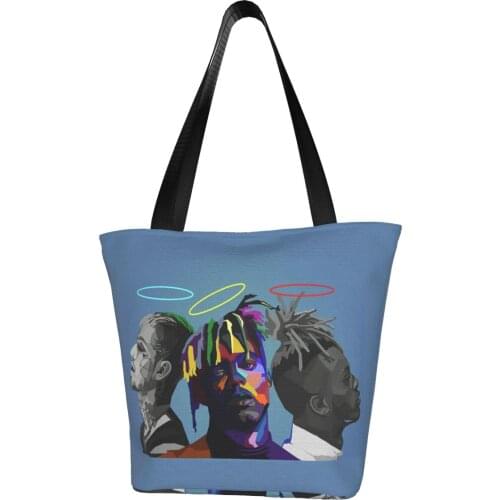 Lil Peep Shopping Bag Aesthetic Polyester Work Handbag Woman Gifts Bags