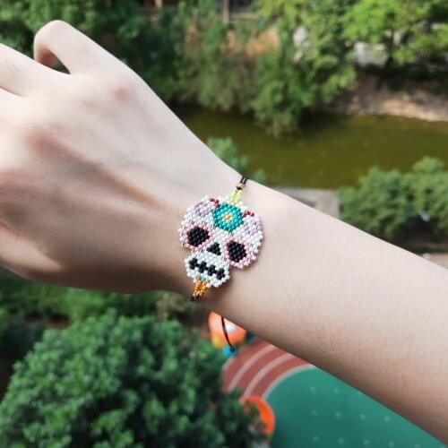 Fairywoo Skull Brecelet New Bracelets Miyuki Bead Jewelry Accessories For Woman Accessories Drawstring Bracelet Friendship Gifts