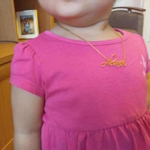 Collier Femme 2019 Custom Baby Toddler Child Name Necklaces Personalized ID Jewelry Stainless Steel Small Nameplate Necklace BFF
