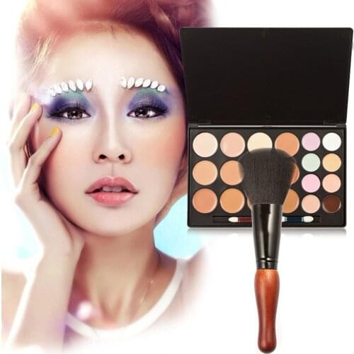 20 Colors Makeup Concealer Cream Cosmetic Palette Gourd Blush Brush