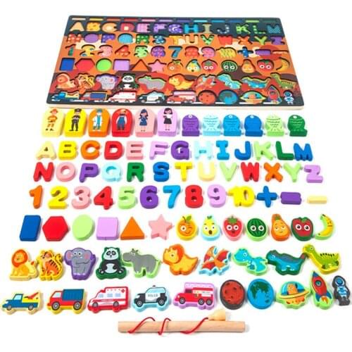 2021 Newest Montessori Eleven-in-one Wooden Multi-function Three-dimensional Jigsaw Early Education Childrens Educational Toys
