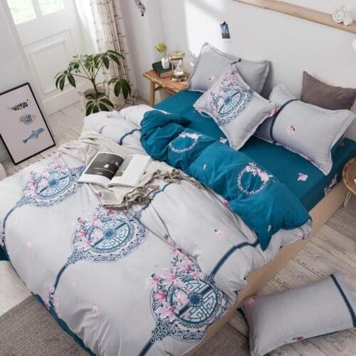 3/4pcs Twin Full Queen King Size Bedding Set luxury Fruit Flower Family bed Sheet Duvet Cover Pillowcase Single Double bed set