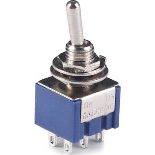 5pcs High Quality Mini MTS-202 Toggle Switches 6A 125V 6 Pins 2 Position ON ON Latching Switch Power Conctrol