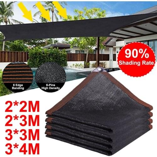 Anti-UV 6-Pin Sunshade Net Outdoor Garden Sunscreen Cloth Car Sunblock Shade Cover Plant Greenhouse Cover 90% Shading Rate