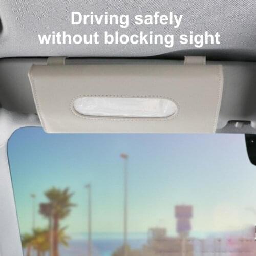 PU Leather Car Tissue Box for Sun Visor PU Leather Hanging Auto Tissue Bag Holder Sunshade Case Diamond Car Accessories