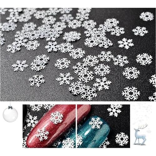 White Snowflake Nail Decoration Christmas Metal Slice Sequins DIY Nail Art Accessories mix 3 designs
