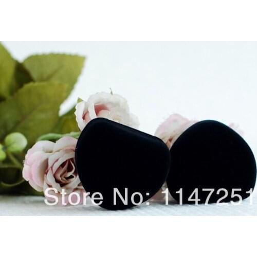 Free Shipping 48pcs/Lot 5x4.5x3.5cm Black Velvet Ring Box Heart Shape Jewelry Earrings Packaging Display Gift Box Case