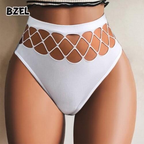 BZEL M-L Sexy Womens Cotton Panties Thongs Underwear Seamless Hollow Out G-String Comfort Underpants Woman Solid Color Lingerie
