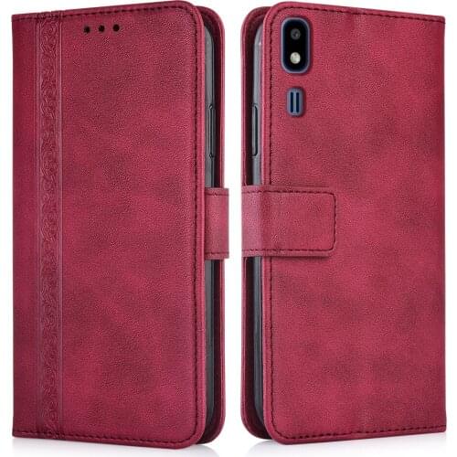 3d Embossed Leather Case for Samsung Galaxy A2 Core A260 A260F SM-A260F Back Cover Wallet Case With Card Pocket