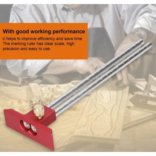 Woodworking Double Head Scriber Ruler 0-200mm Wood Marking Gauge Mortise Scribe Tool for Carpenter