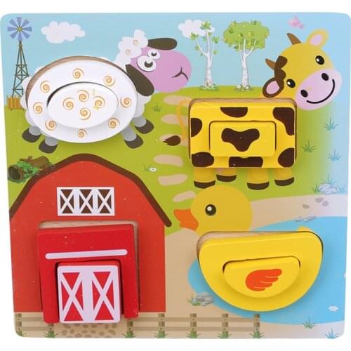 Childrens Puzzle Pairing Board Wooden Early Childhood Baby Intellectual Development Cognitive Educational Toys