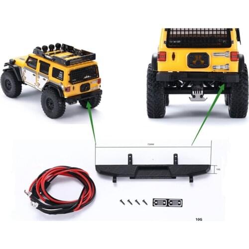 DJ 1/24 Axial Rear Bumper Rear Bumper SCX24 Wrangler JEEP RC Car Upgrade Accessories Parts carro de control remoto
