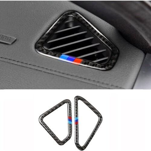 For BMW F15 F16 X5 X6 2014-2017 Carbon Fiber Car Interior Dashboard Air Outlet Frame Decorative Cover Trim Stickers Accessories
