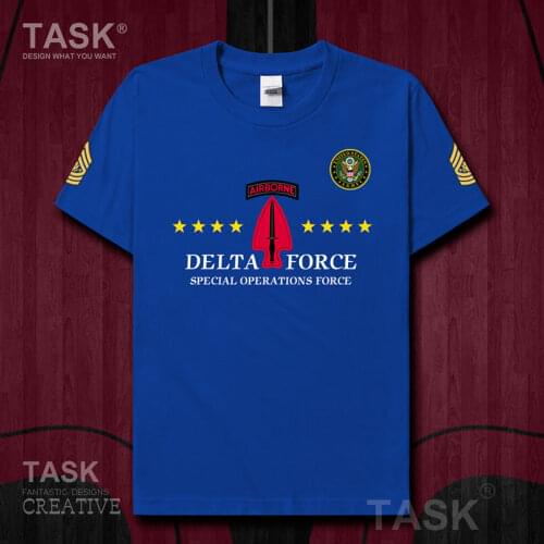 US Delta 1st Special Forces Combat Division t shirt Short sleeve new Tops country Tactical Military sports cotton summer Fashion