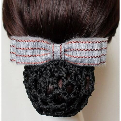 HISUMA Lady Ribbon Barrette Floral Official Lady Bow Tie Hair Clip Cover Net Tulle Bowknot Bun Hairnets Women Hairgrip Headband