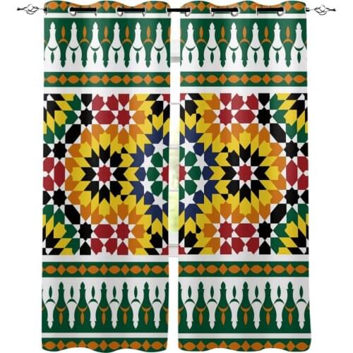 Artistic Colors Flowers Star Window Curtains for Living Room Bedroom Kitchen Window Treatments Home Decor Cortinas