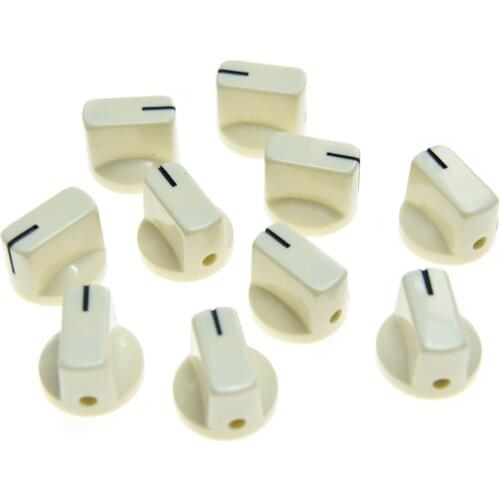 KAISH A Set of 10 pcs Aged White Davies 1510 Pointe Guitar AMP Effect Pedal Knobs