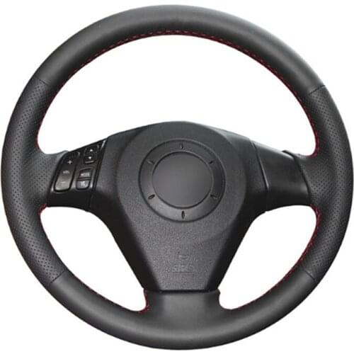 Top Leather Steering Wheel Hand-stitch on Wrap Cover For Mazda 3 Mazda 5 Mazda 6 2003-2009