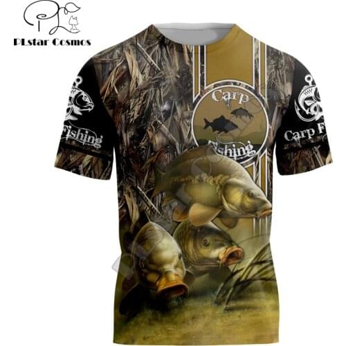 Summer Cool Hipster Men t-shirt Beautiful Carp Fishing Camo 3D Printed Harajuku Short sleeve T shirt Unisex Casual tops TX201
