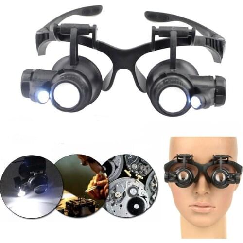 Watch Repair Magnifier 10/15/20/25X Magnifier Glasses Magnifier Loupe LED Eye