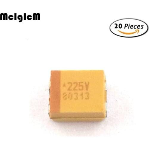 MCIGICM 20pcs B 3528 2.2uF 35V SMD tantalum capacitor