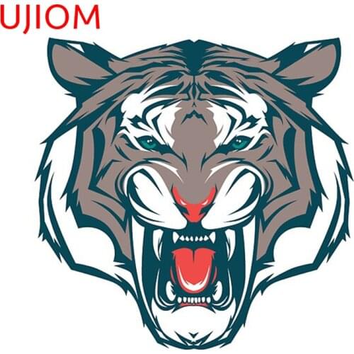 UJIOM Cartoon Tiger Head WallStickers Lovely Animals Vinyl Wall Art Decal Home Decoration Bedroom Living Room PVC Wall Decor