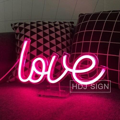 Love Neon LED Night Light USB Suitable For Childrens Bedroom Bar Wedding Valentines Day Desk Decor Atmosphere light