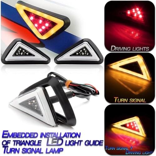 New 2PCS 12V Motorcycle 20LED Side Turn Signal Driving Light Waterproof Blinker Amber Indicator Lamp for Scooter ATV