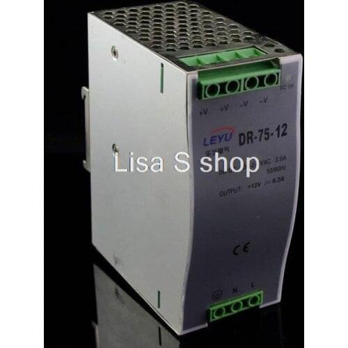 New Siliver Switching Power Supply 75W Din Rail Mounted 12VDC 3.5A Output Power Supply