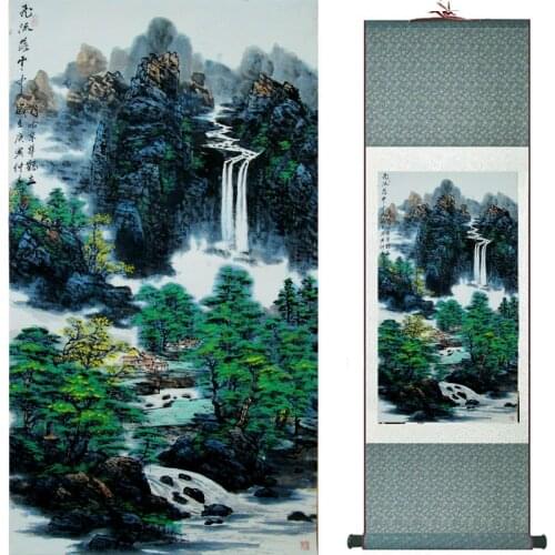 Landscape painting Home Office Decoration Chinese scroll painting mountain and River painting 2018082420