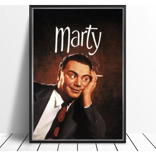 Marty (1955) Poster American Romantic Drama Film Wall Decor Retro Cinema Ernest Borgnine Betsy Blair Print Gift