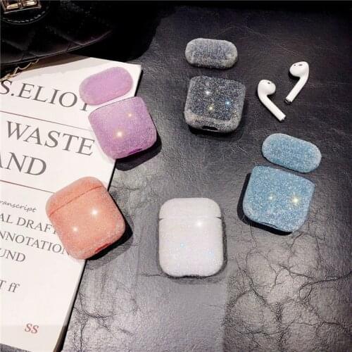 Luxury 3D Bling Glitter Colorful Hard Plastic Bluetooth Wireless Earphone Cover For Apple AirPods 1 Or 2 Box Headset Case Coque