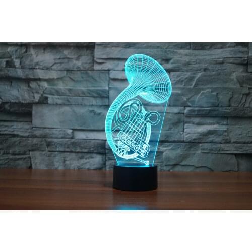Sachs 3D Visual Light Acrylic LED Lamp 7 Colors Changing Creative Gifts Vision Stereo Lamp Atmosphere Lamp Sitting Room Lights