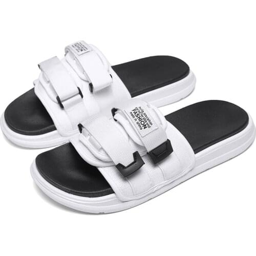 Mens Slippers EVA Men Shoes Women Couple Flip Flops Soft Black and White Casual Summer Male Sandle Big Size 35-46 High Quality