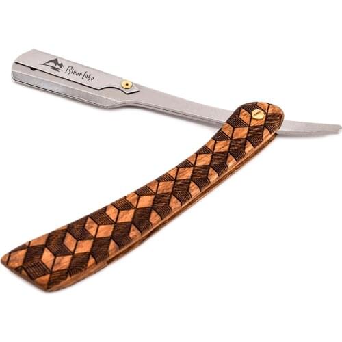 River lake Straight Shaver straight razor blade Folding Shaving Knife replacement Wood Handle Male Razor with barber shaving