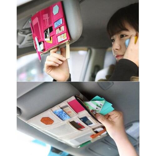 Storage bag Car sun visor storage hanging bag car hanging storage bag car sun visor ticket holder