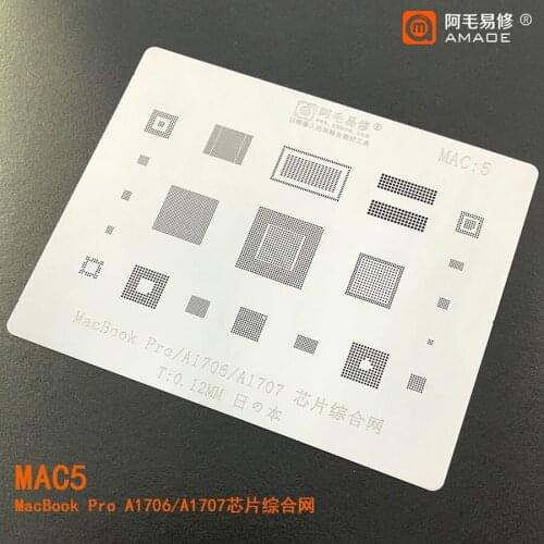 Amaoe BGA Reballing Stencil FOR MacBook Pro A1706/A1707 BGA Stencil Reballing IC Tin Plant Net Solder Amaoe Heat Template