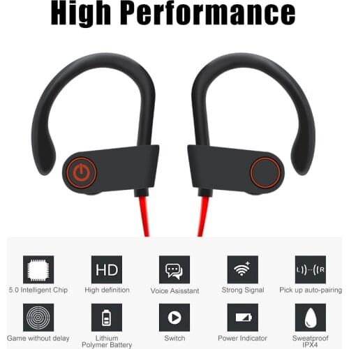 U8 Wireless Headset Bluetooth V5.0 Earphone Sport Running Sweat-proof Stereo Music Headphone fone de ouvido Bluetooth
