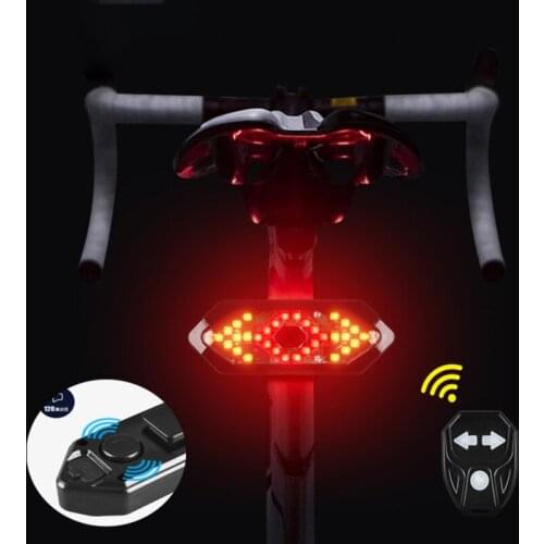 Bicycle Rear Light Turn Signals Remote Control Lamp USB Charging Night Riding Bike 18LED With Speaker Warning Light