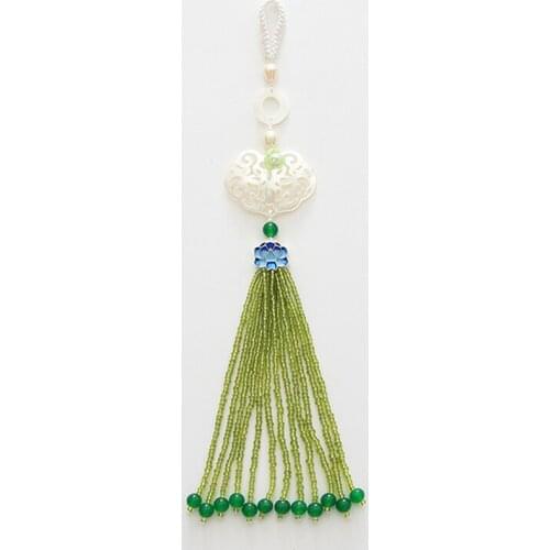[Bead Curtain Ying Cui] Chinese Style Antique Style Cheongsam Tea Service Shell Pressure Lapel Pendant Tassels Pendant
