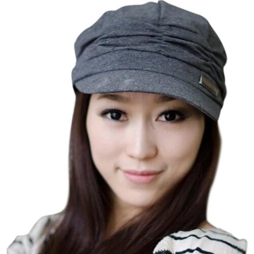 Winter Baseball Cap Women Cotton Beret New Warm Comfortable Breathable Fold Hats Pure Color Caps for Elegant Ladies