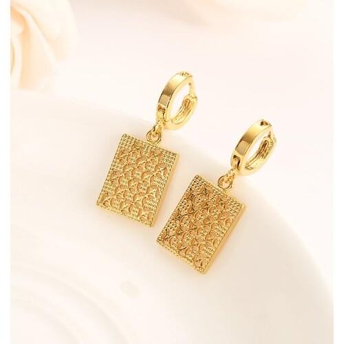 Gold geometry drop earring Ethiopian/Nigeria/Kenya /Ghana Gold color Dubai african Arab Middle Eastern Jewelry Mom Gifts