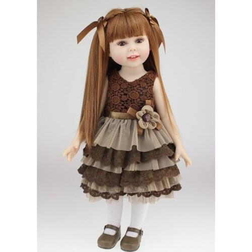 18inch Cute Reborn Toddler Girl 45cm Simulation Princess Doll Long Hair Lifelike Bebe Boneca Silicone Kids Playmate Xmas Gifts