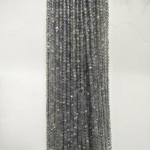 2mm 3mm Real Natural Faceted ShimmerStone Beads Round Loose Flash Gem Stone Beads Strand 15'' For DIY Jewelry Making Bracelets